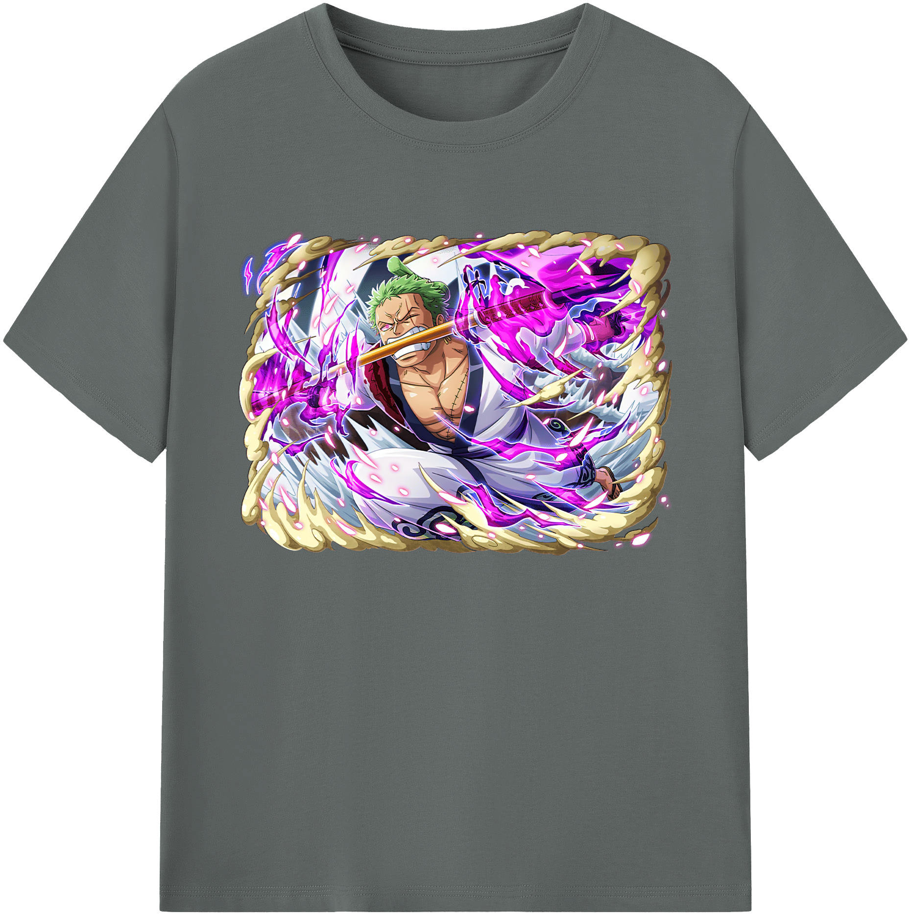 ワンピース ロロノア・ゾロ ONE PIECE Roronoa Zoro 綿100％ メンズ半袖Tシャツ｜肌触りやわらか＆通気性